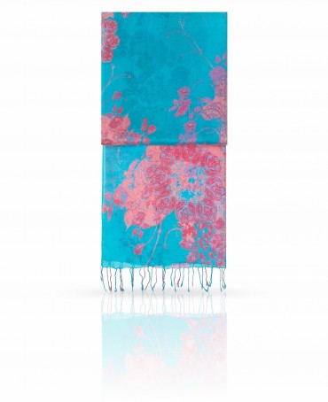 Палантин Женский S20-JEWEL.FL/TURQU.RED